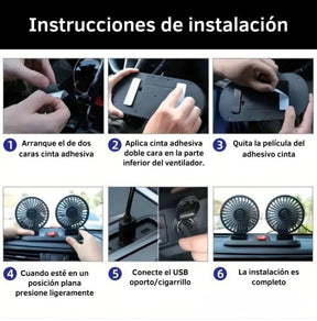 Ventilador de doble cabeza con rotación de 360° - AutoFresco Dúo®